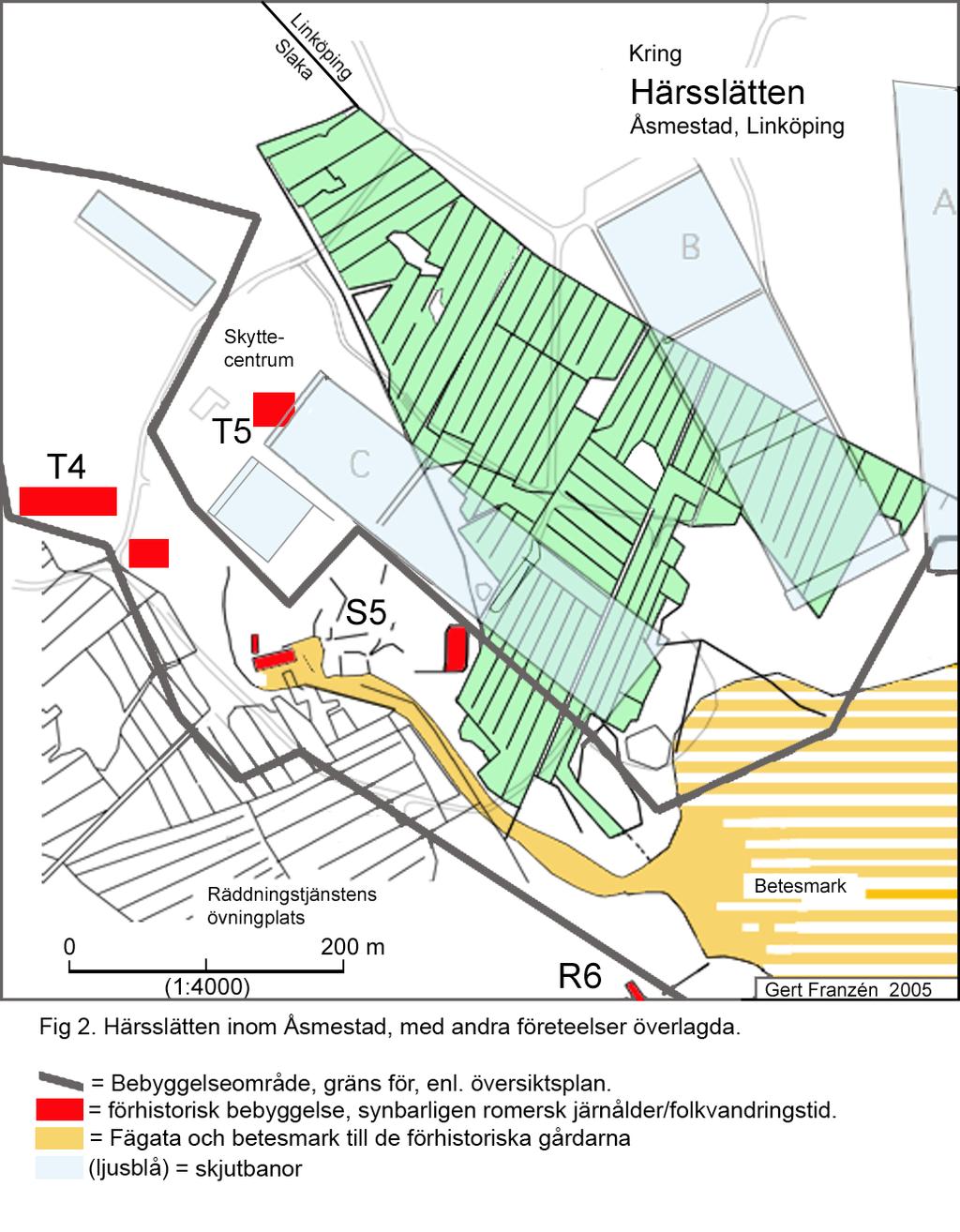 Historisk tid Den första fina kartan över Åsmestad är storskifteskartan, fig