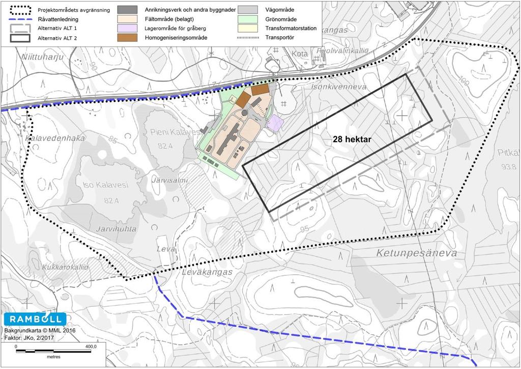MKB-PROGRAM FÖR KALAVESI PRODUKTIONSANLÄGGNING, SAMMANFATTNING 7 3.