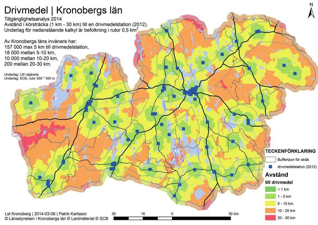 DRIVMEDELSSERVICE Länsstyrelsen har inte förrän under senare tid kontinuerligt följt utvecklingen av drivmedelsservicen.
