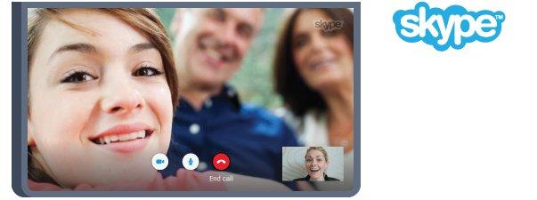Du kan ringa kostnadsfria Skype-till-Skype-samtal med röst och video till andra Skype-aktiverade enheter.