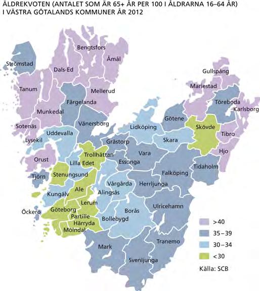 genomsnittsåldern stigit. Befolknings prog nosen visar att andelen äldre kommer att öka avsevärt under det närmaste decenniet. Detta resulterar i att allt färre måste försörja allt fler.