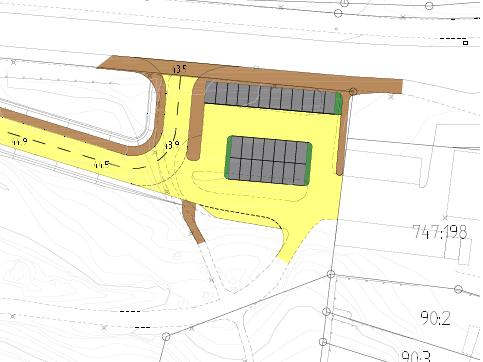 TRAFIKUTREDNING ÖSTRA KÅLLTORP 13/14 Torpagatan Parkeringsplats Tallhöjdsgatan Figur 14 Detaljplanens trafikförslag över förslag till ny utformning av korsningen Torpagatan-Tallhöjdsgatan/ny