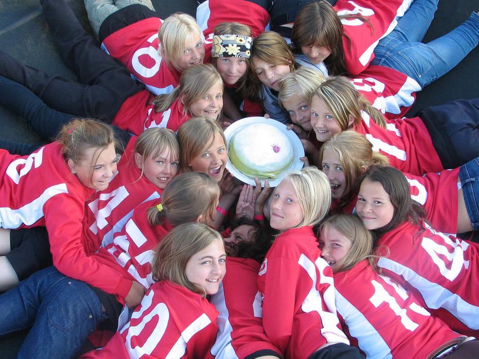 Sektionernas verksamhetsberättelse Fotboll Ungdomsfotboll 2008 Under 2008 är det 59 ledare som har tränat cirka 30 glada fotbollstjejer och -killar i åldersgrupperna 01-94.