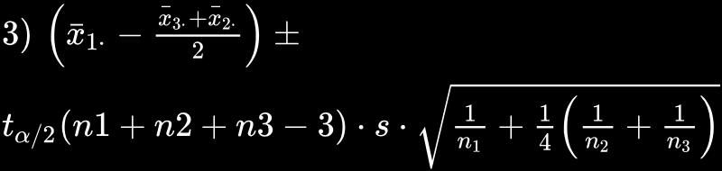 Vi kan skatta linjärkombinationer av μ1, μ2 och μ3. 1) 2) 3) Skatta standarddavvikelsen D(θ*) för skattaren θ* uttryckt i den okända standardavvikelsen σ.