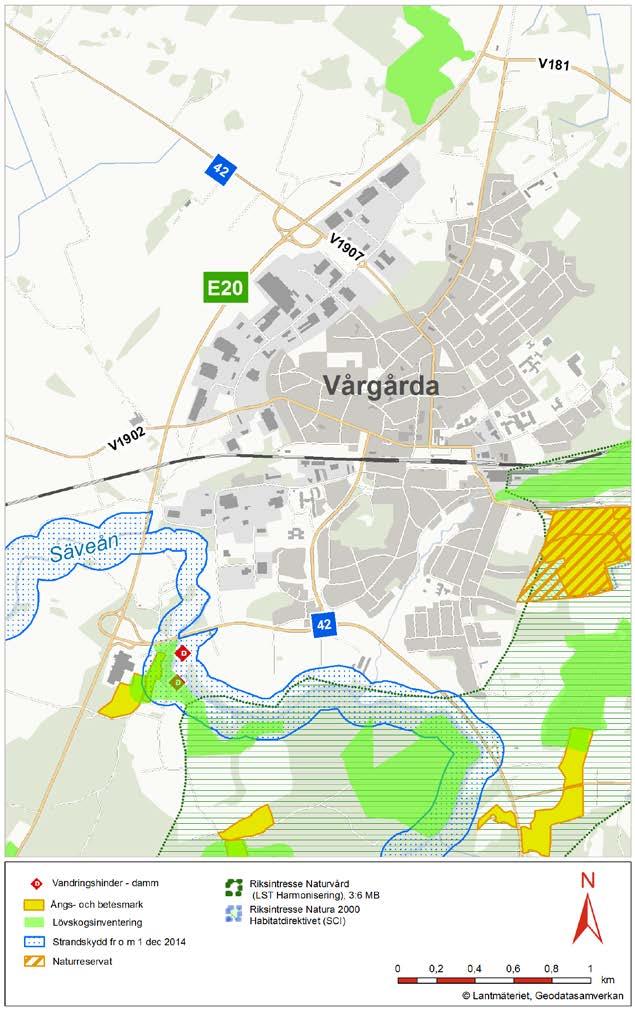 Naturmiljö / Skyddade områden Riksintresse för naturvård, Siene-Landa, ålderdomligt kulturlandskap (strax utanför området i söder) Generellt biotopskydd, alléer och åkerholmar