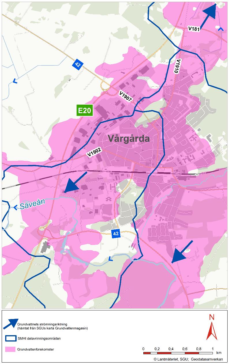 Vatten Vattendelare Grundvattenförekomst Algutstorp-Horla SE643591-132214 Ytvattenförekomst Säveån Svartbäckens inflöde till