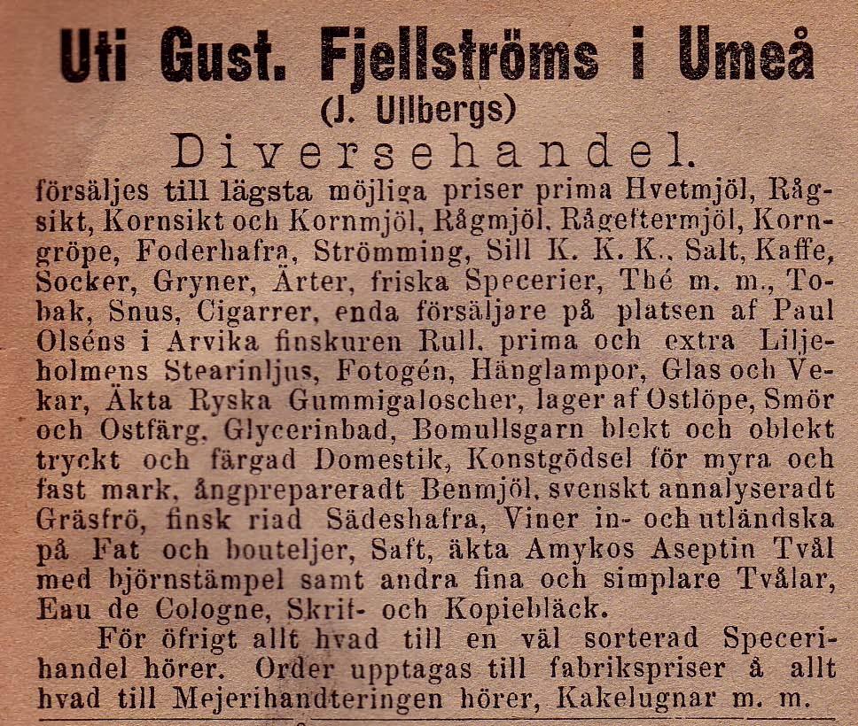 18 Fjellströms Diversehandel,