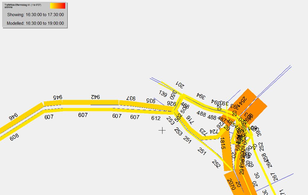nedan visar trafikflödet under maxtimmen (16:30-17:30) vid Tpl Ropsten.