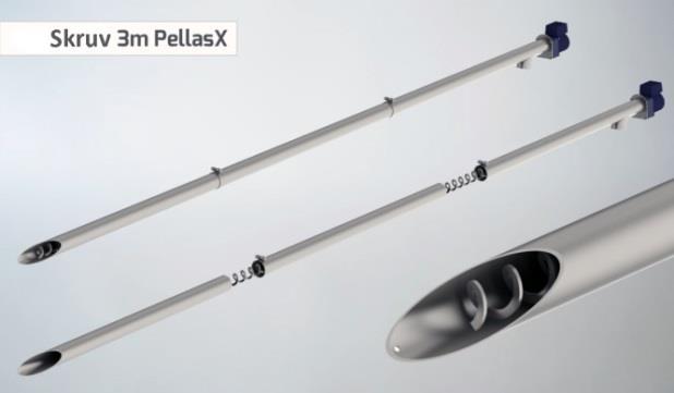 PELLAS X EXTERNSKRUV Pellas X externskruv är framtagen för drift med någon av Pellas X pelletsbrännare och är en integral del av varje pelletsbrännare.