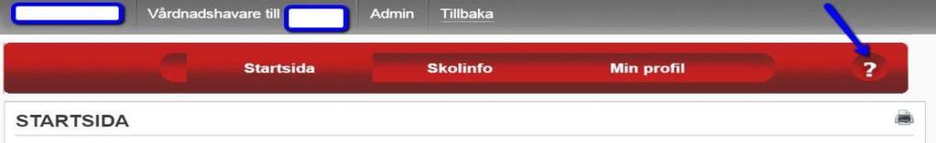 Varje sida motsvarar en sida i systemet. När du klickar runt i SchoolSoft finns på varje sida och du kan få hjälp kopplad till den aktuella sidan. Min Profil 1.