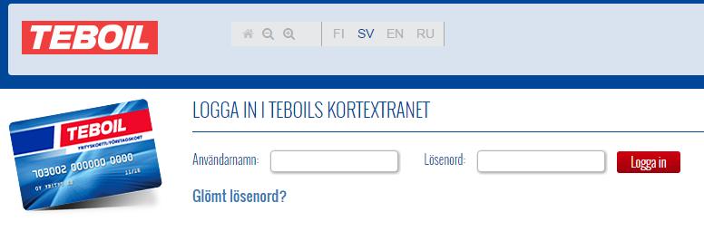 Administration av användaruppgifterna Logga in Logga in till Kortextranet via länken https://kortit.teboil.fi/