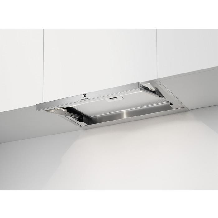 installation: Utdragbar fläkt, bredd 60 cm Evakueringskapacitet (hög / låg): 647 / 272 m³ / h Ljudnivå min / max / intensiv: 49 / 69 / db(a) Antal hastigheter: 3 Typ av lampa och antal: LED