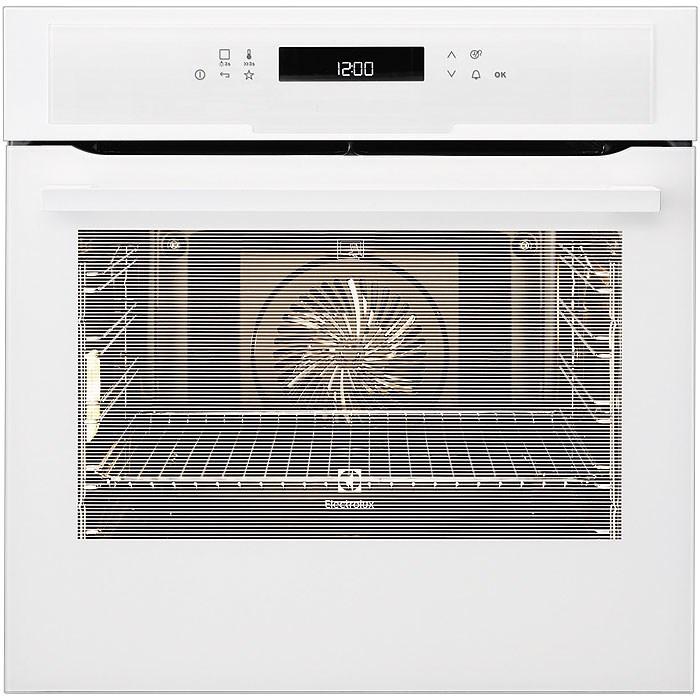 Inbyggnadsugn EKP800V Multifunktionell ugn med varmluft Matlagningstermometer med auto-off Integrerade recept Touchkontroll 3 pyrolytiska rengöringsprogram Fett & Luktfilter VelvetClosing -