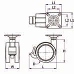 - jul i ett stycke av termoplastisk polymer med fasta mässingspläterade stålskivor E A Ungefärlig belastningskapacitet A B C E F 499616 51 16 16 35 26 8.1 10 184 499623 53.5 16 16 40 26 8.