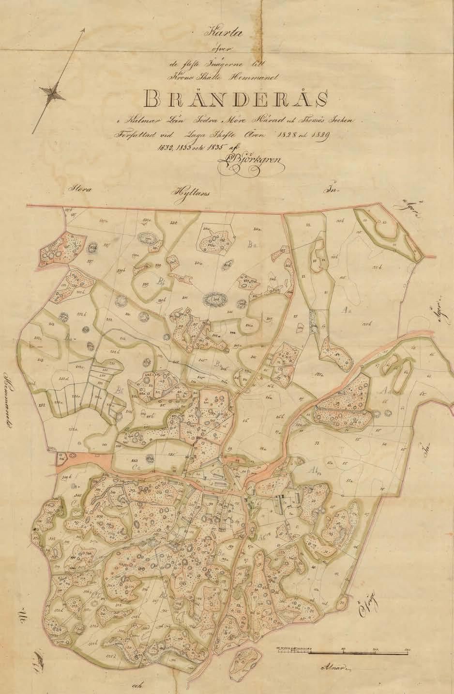 Bränderås laga skifte 1833.