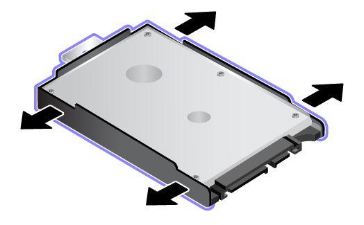 7. Ta bort hållarna från hårddisken eller SSD-enheten.