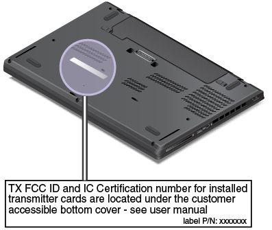 FCC ID- och IC-certifieringsetiketterna är fästa på det trådlösa WAN-kortet 1 och det trådlösa LAN-kortet 2 som är installerade i datorns kortplatser för trådlösa kommunikationskort.
