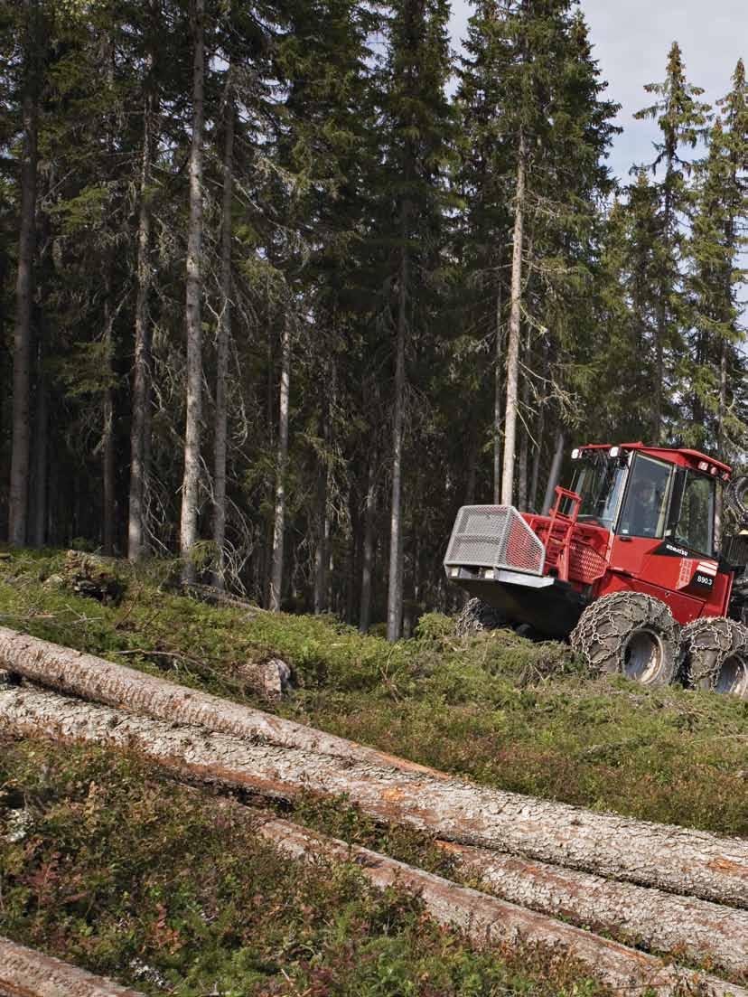 890.3 Komatsu 890.3 är en skotare som specialanpassats för slutavverkning i riktigt grov skog. Den gör det tunga, tuffa jobbet lätt och levererar samma höga lönsamhet varje arbetspass.