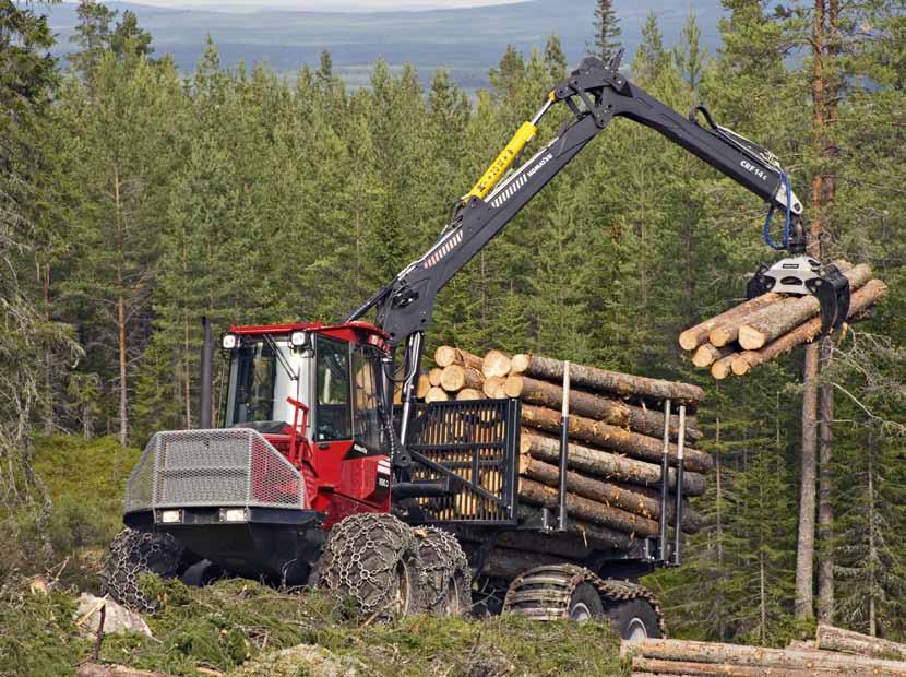 890.3 kranspetslösningen Komatsu ProTec (tillval). Resultatet blir en oslagbart snabb, kraftfull och driftsäker krankörning. Detsamma gäller hela maskinens framfart i skogen.