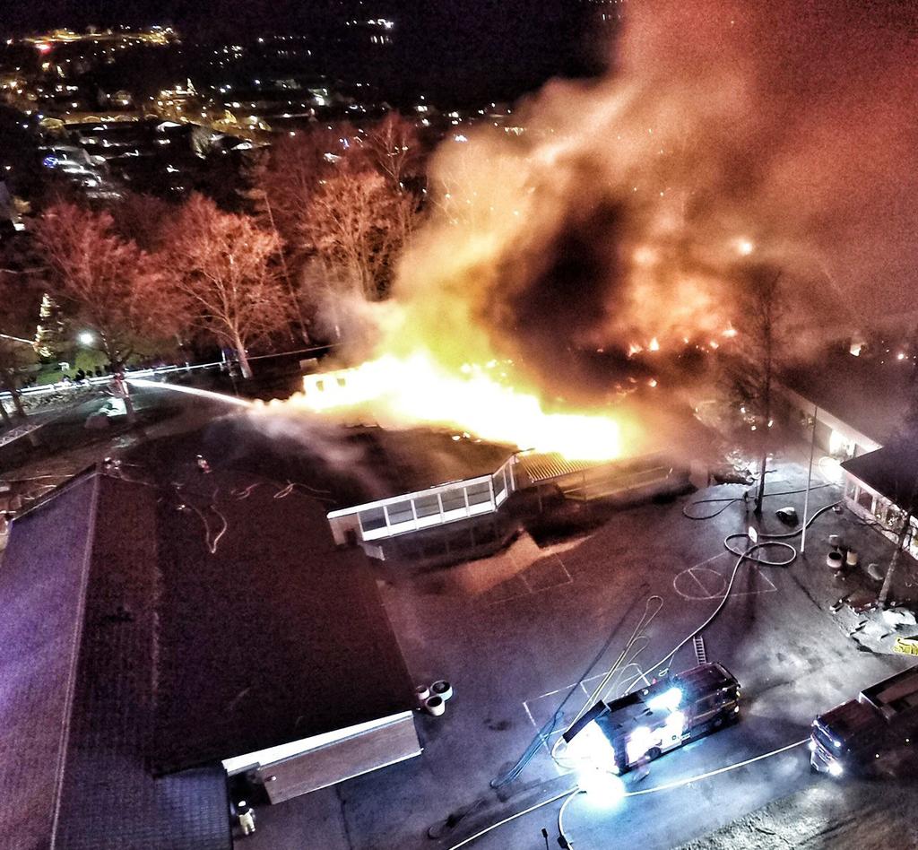 HÄNDELSER UNDER ÅRET LÅNGA OCH KRÄVANDE INSATSER BRAND I KOMMUNAL GRUNDSKOLA Året började med en brand på Sandsbro skola på nyårsdagen 217. En händelse som kunde gått riktigt illa.