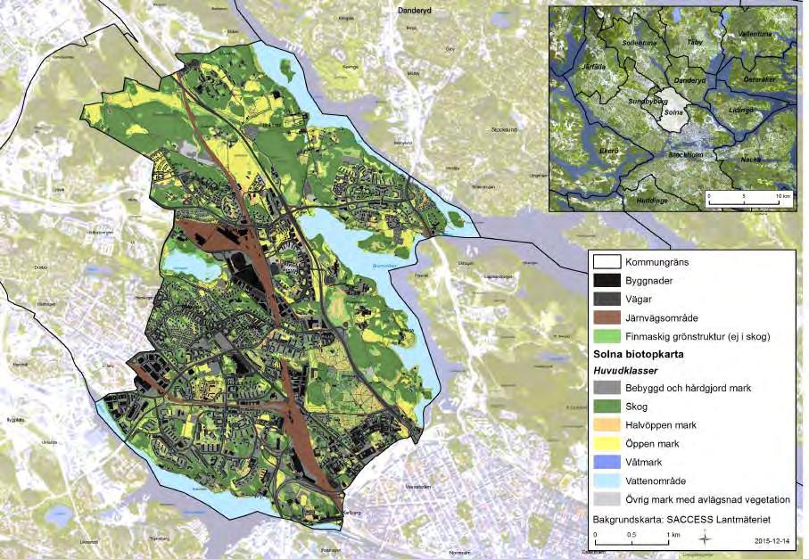 av de naturvärden som finns i den skyddade naturen, men även i andra delar av kommunen, är knutna till Solnas ek- och lindlandskap.
