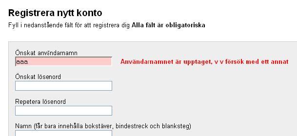 3.8.1 Lösning nr.1: kontroll av användarnamn För att lösa problem nr.1 (se kap 3.