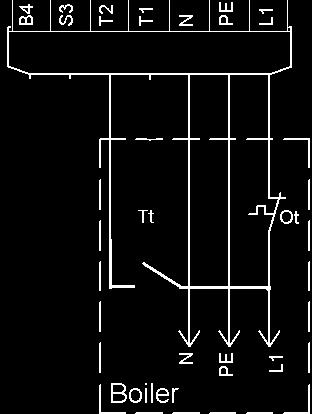 HSPB 50kW p 16/ 42 10.. 20 cm 40-70 cm 45 o max Figur 12 Externskruvens installation 2.4 Elektrisk anslutning Brännaren är utrustad med en standard oljebrännar kontakt som har 7 kontakter.