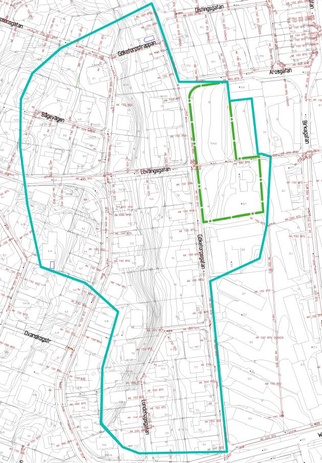 3.6 Avrinningsområde Ett avrinningsområde på ca 5,5 ha har tagits fram med hjälp av höjdkurvor och det befintliga ledningsnät som belastar planområdet.