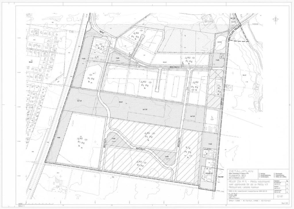 TILLÄGG TILL PLANBESKRIVNING BAKGRUND Denna ändring av detaljplan 02-87 efterfrågas eftersom planlagd industrigata och parkområden har en utformning som inte möjliggör för funktionella fastigheter.