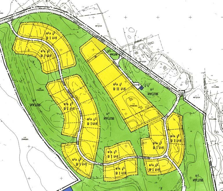 Ändring av detaljplan för del av Sunnerby 1:44 (Öboängen), Lidköpings kommun Bebyggelseområde Exploatering och placering Nuvarande e1-utnyttjandegradsbestämmelse i gällande plan som har följande