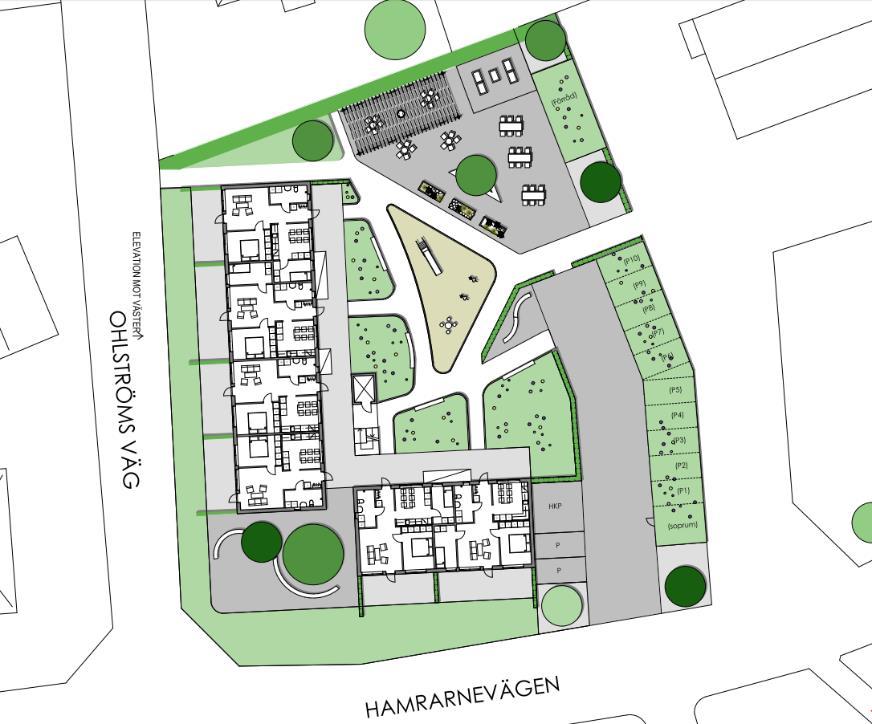 Figur 3. Planerad markanvändning inom Månkarbo 11:1 (Krook & Tjäder, 20