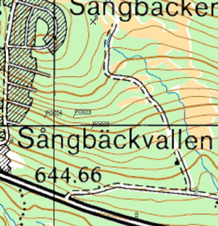 Översikt koordinater för naturvärden i delområde C.