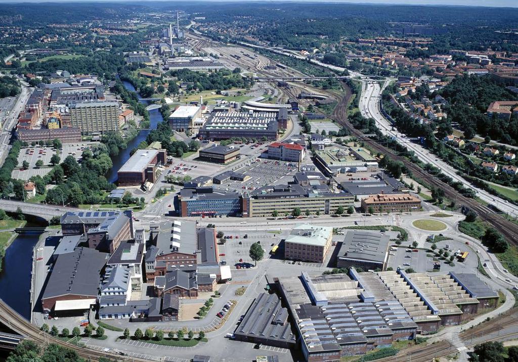 Gamlestadens Fabriker 15 Flygfoto över delar av Gamlestaden med