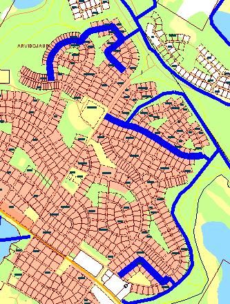Kartbilaga 2 Gator enligt markering nedan: Slalomstigen Orienterarstigen Sportgatan Byggyrkesgatan