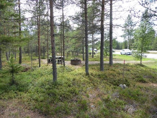 Den befintliga rastplatsen är en långsträckt parkeringsyta nära intill E4.