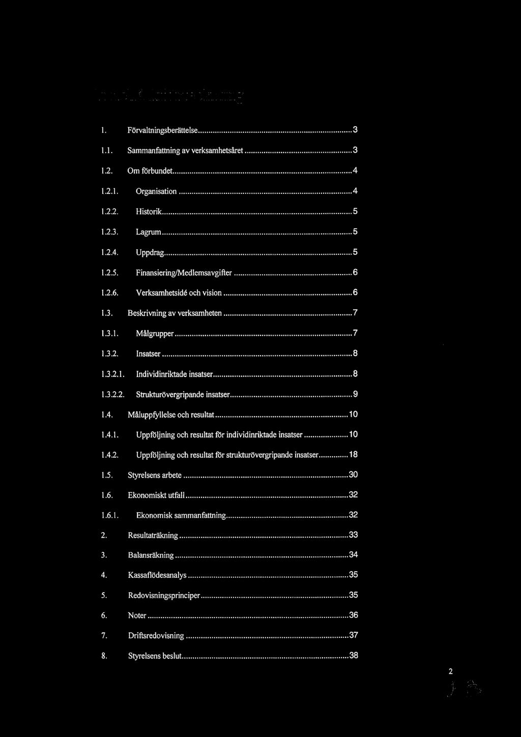 Innehållsförteckning 1. Förvaltningsberätteise... 3 1.1. Sammanfattning av verksamhetsåret... 3 1.2. Om förbundet... 4 1.2.1. Organisation... 4 1.2.2. Historik... 5 1.2.3. Lagrum... 5 1.2.4. Uppdrag.