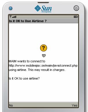 Praktiskt exempel - Java ME Version 1 För att kunna jämföra Mobile Ajax med Java ME, utvecklade vi en enkel chattklient i Java som bygger på samma databas 2.
