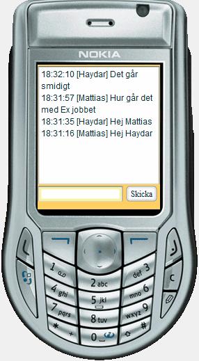 Chattrummet i Flash Lite När man loggar in med rätt uppgifter och PHP svarar med true till ActionScript.