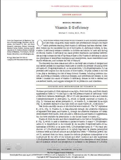 2007 rickets can be considered the tip of the vitamin D-deficiency iceberg 1 billion people worldwide have vitamin D deficiency or insufficiency most tissues and cells in the body have a