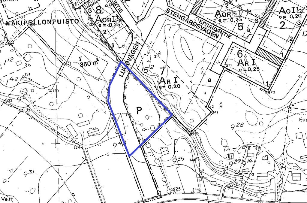 S i d a 12 Bild 11. Utdrag av detaljplan fastställd 11.6.1981. Byggnadsordning Korsholms kommuns reviderade byggnadsordning har vunnit laga kraft den 1.8.2013 enligt kommunfullmäktiges beslut 10.6.2013 91.