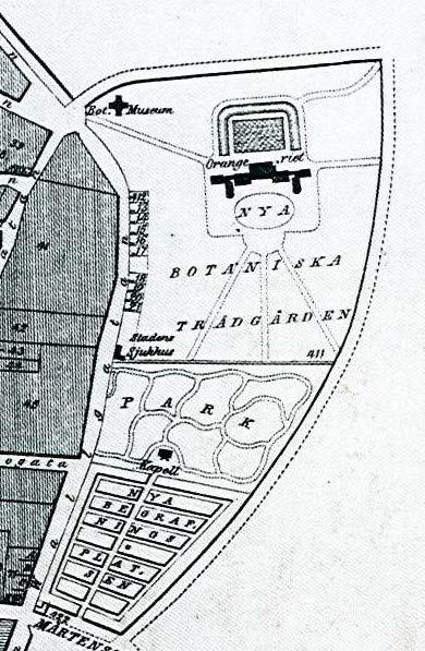 stort motsvarade läget för stadens medeltida stadsvall och vallgrav. Under 1800-talets början styckades dammområdet upp i flera små tomter som bebyggdes med enkla lerklinade korsvirkeshus.