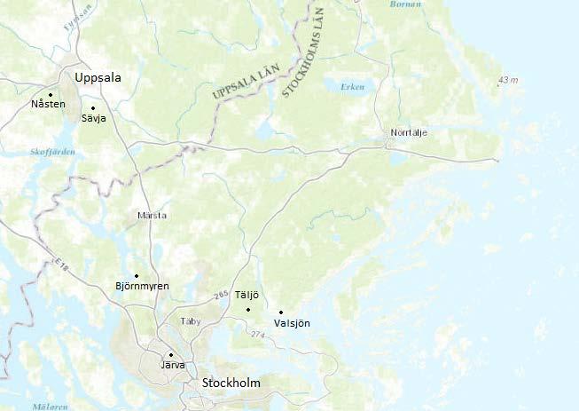 3. Metod 3.1. Val av lokaler Insamlingen av prover utfördes i Uppland under perioden 5/4 till 17/4-2016.