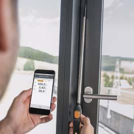 daggpunkt och våt temperatur - Mätområde: 0... 100 %RH; -20... +60 C Best.nr. 0560 1605 För smart luftflödesmätning.
