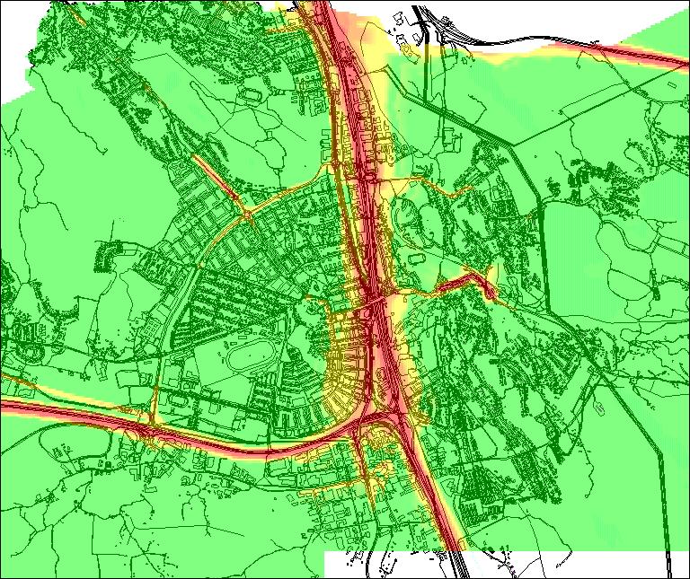 Timmedelvärde (98-percentil) Figur 4. Beräknat timmedelvärde (µg/m 3 ) för NO 2 (98-percentil).