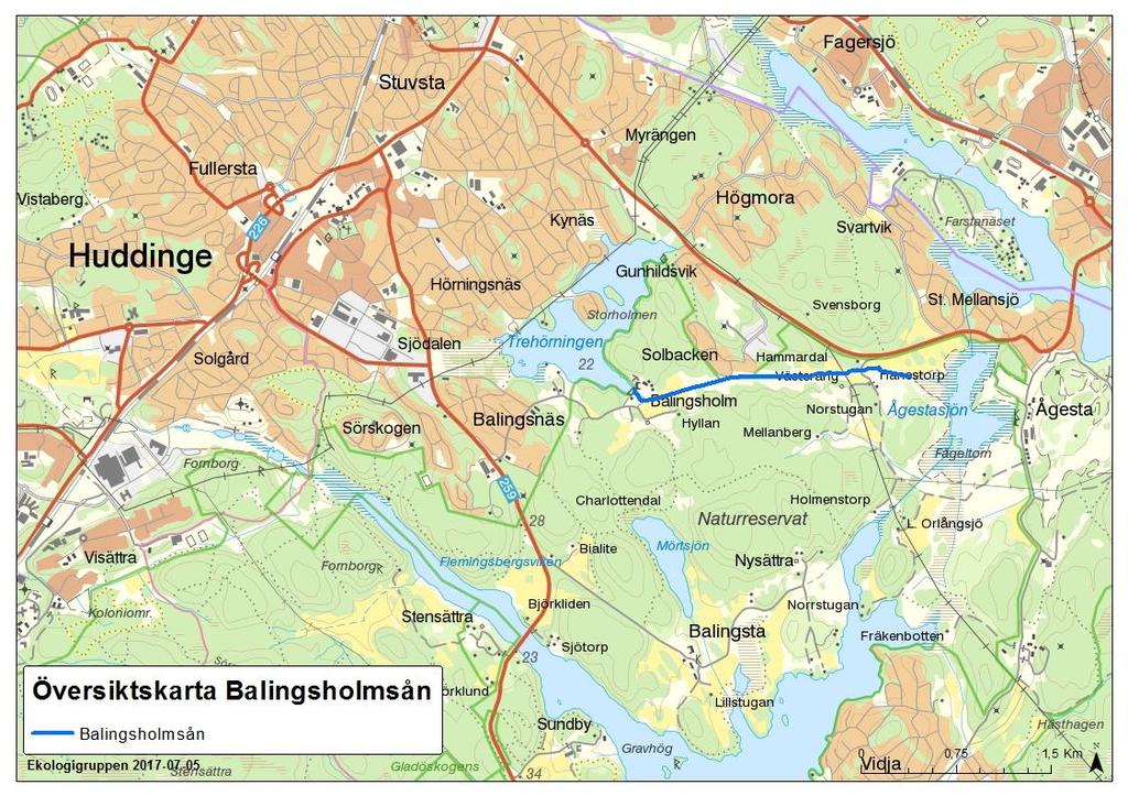 Balingsholmsån Ersätt Ersätt med med sidhuvud 1 Inledning Huddinge kommun har under lång tid arbetat för att minska problemen med övergödning av vattenmiljöer.