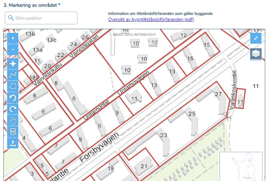 - Du kan använda kortkommandon: ångra inmatning Ctrl + z och gör om inmatning Ctrl + y som dessutom har knappar i menyn i kartfönstrets vänsterkant.