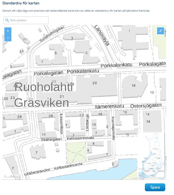 Organisationerna kan också sätta en önskad kartvy