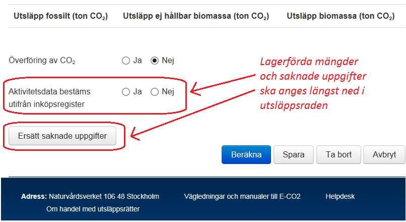 Rapportering av utsläpp via E-CO2 Naturvårdsverket