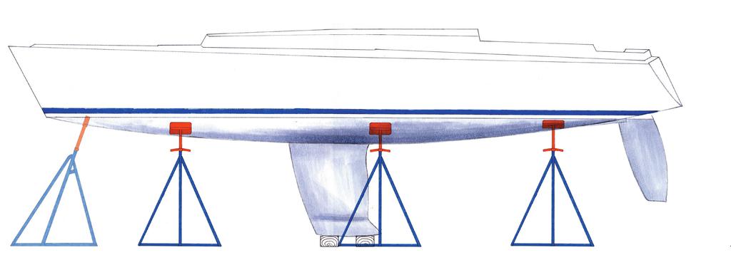 Användarinstruktioner segelbåt Fig 1 Fig 2 Fig 1 & 2 - Använd minst 6 stöttor. - Placera stöttorna med ett jämt fördelat avstånd över båtens längd. - Står båten med riggen uppe?