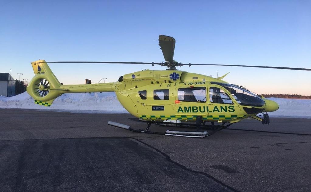 7.5 Avtal och upphandlingar Foto: EC 145 T2, BSAA Ambulanshelikoptertjänst I mars 2017 träffades avtal med Babcock Scandinavian Airambulance AB, BSAA, om ambulanshelikoptertjänst för perioden